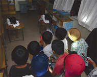 校舎使って防災体験