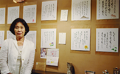 被災児童の詩を展示