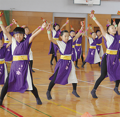 ソーラン隊が国際高に