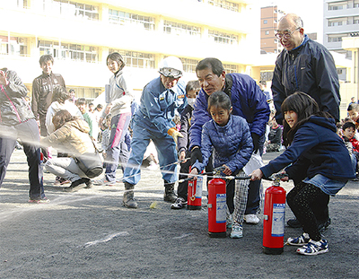 児童が訓練初参加