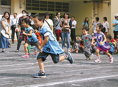 秋空の下 心地良い汗