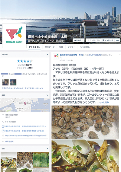 横浜市場、ＦＢ（フェイスブック）ページ開設