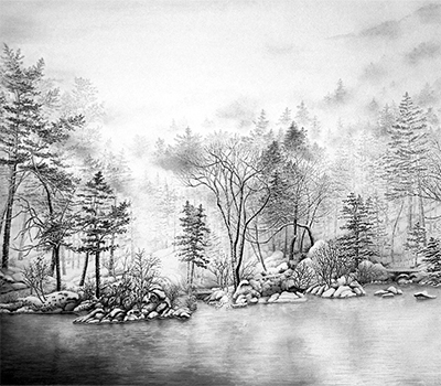 墨章・岳雲の水墨画展 白と黒で描く自然美 文化会館であす25日（土 