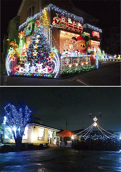 イルミネーションコンテスト 佐藤さん宅が4連覇 パン工房どりーむは初