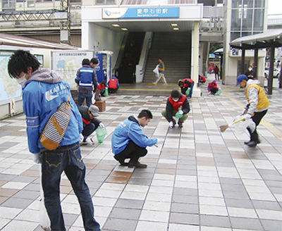 愛甲石田駅で防犯清掃