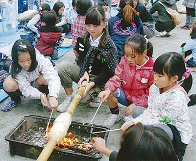 富士見小学校でサバイバル体験