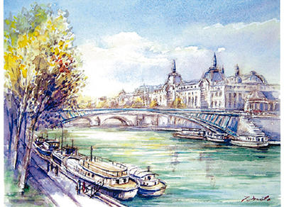 パリの街角風景・水彩画展