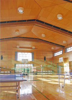 3年以内に天井の改修が予定されている藤が丘地区センターの体育室