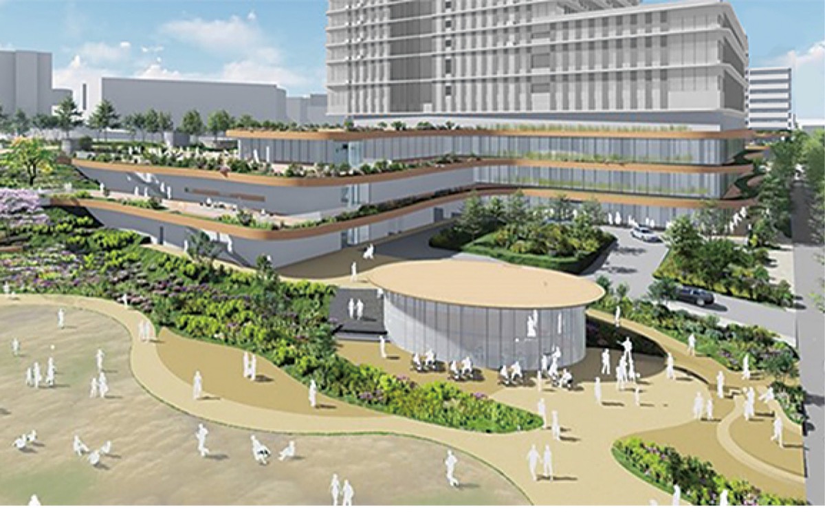公園側の病院整備イメージ