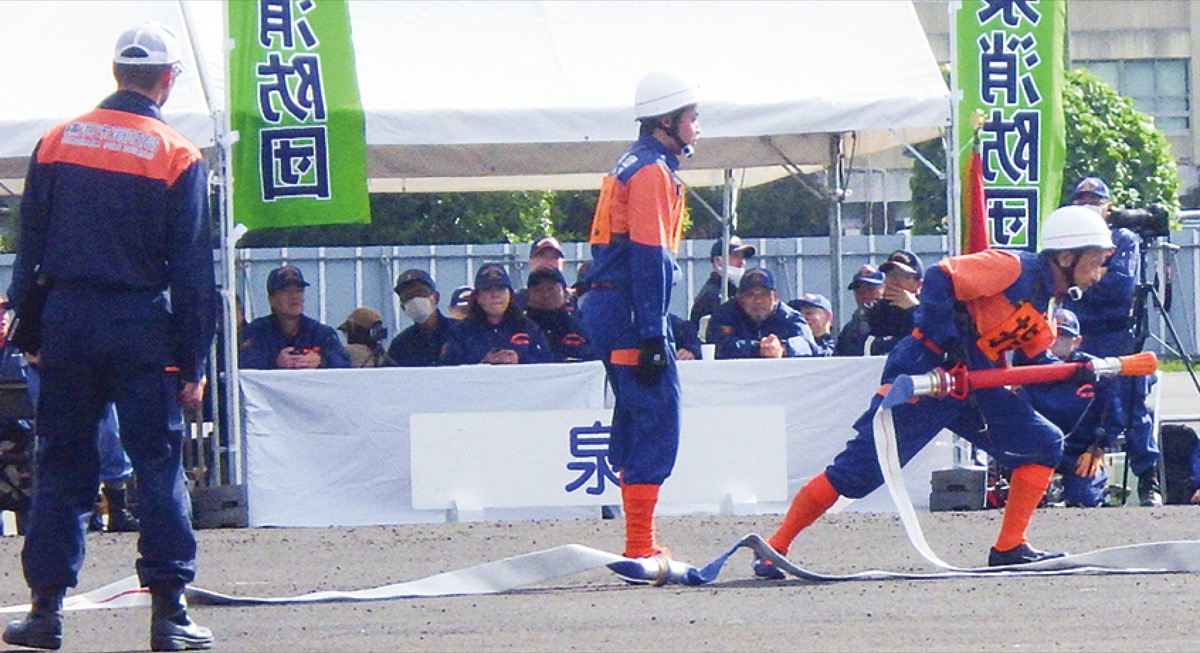 区代表が訓練の成果発揮