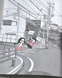 長津田の路地の一角が描かれたページ
