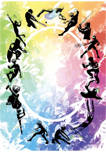 15競技の特徴的な動きを円形に配置した