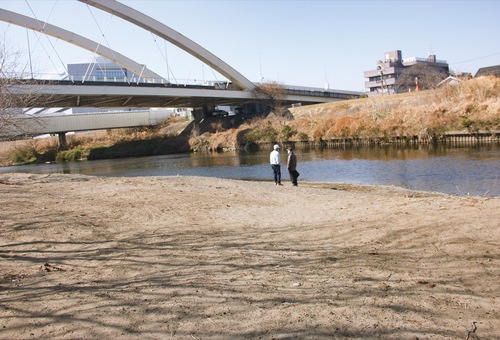 鴨池大橋付近に整備された寄り洲