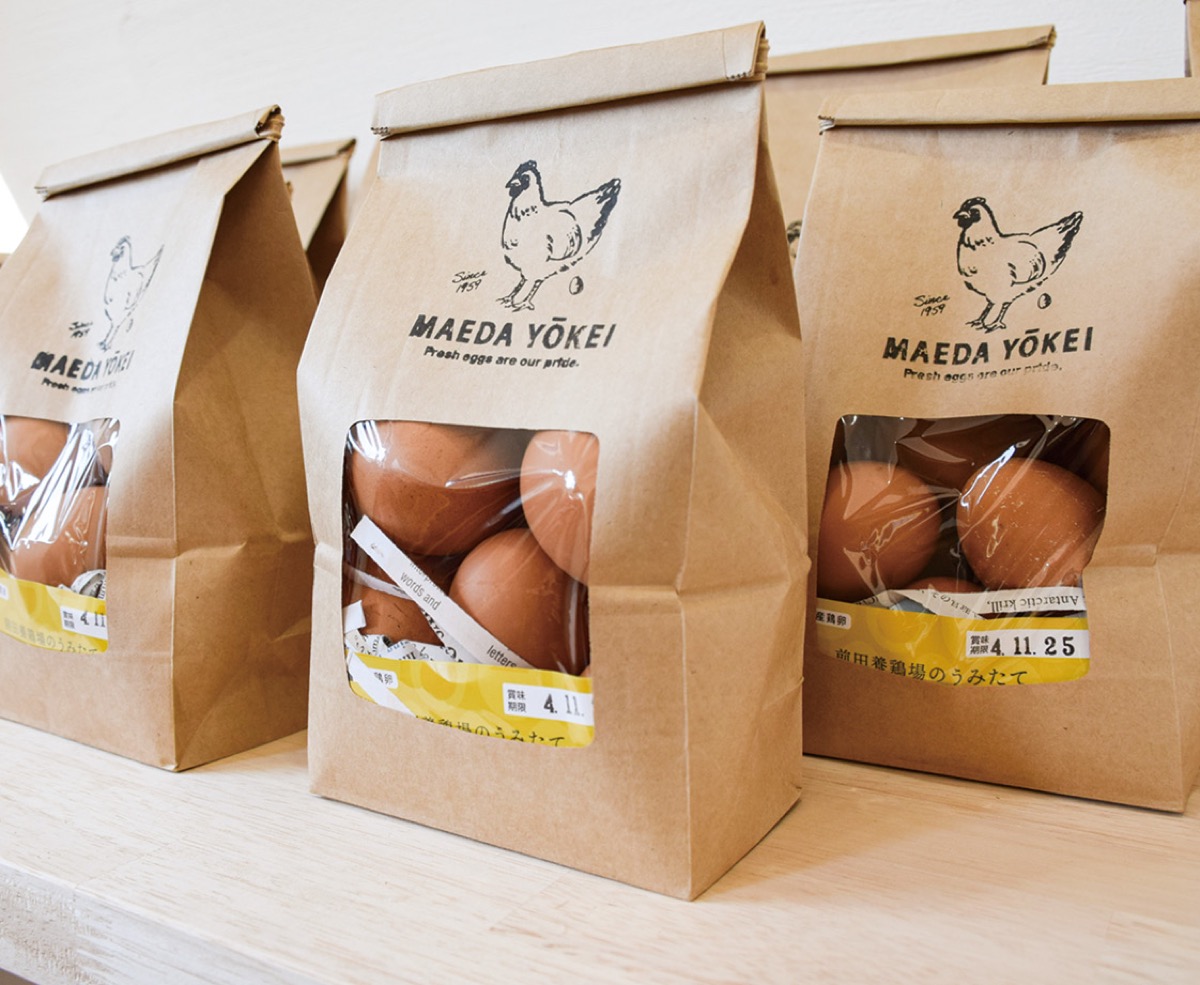 直売所で販売される卵
