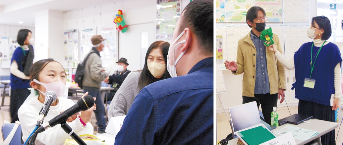 Ｙｏｕｔｕｂｅ配信の様子（写真右）とサブカル部ラジオ局！の公開収録に出演する三谷茉矢さん（左）