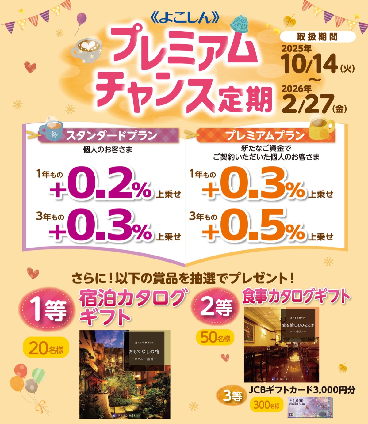 最大年０・５％上乗せの定期預金