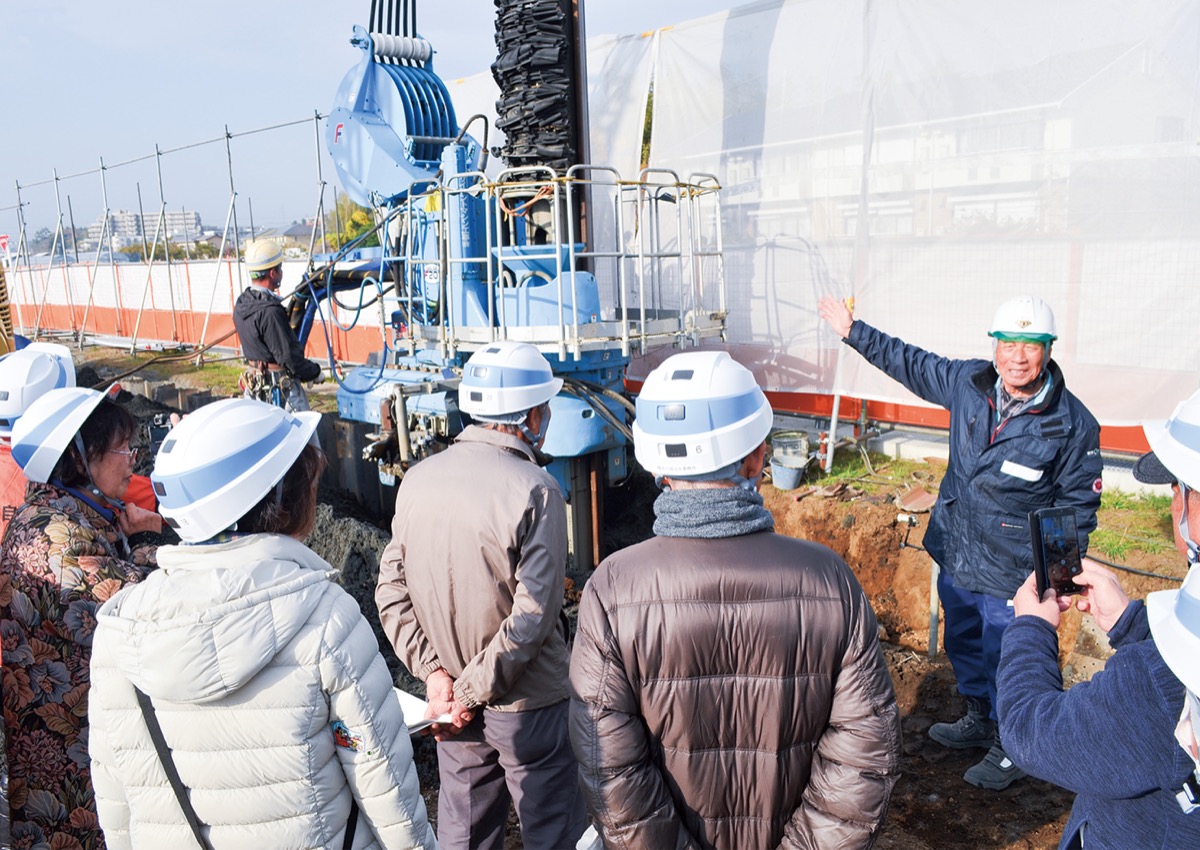 小山遊水地の工事を見学