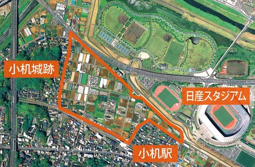 小机駅北口地区（出典：国土地理院 空中写真)