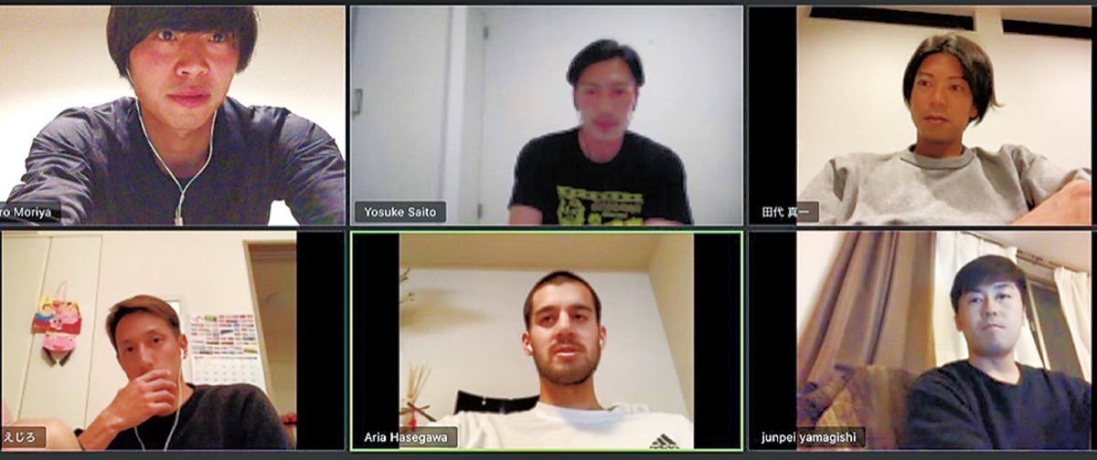 上段左から、森谷選手、齋藤さん、田代選手下段左から、武田選手、長谷川選手、山岸さん