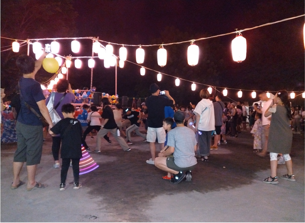 やぐらで「下田ソーラン」