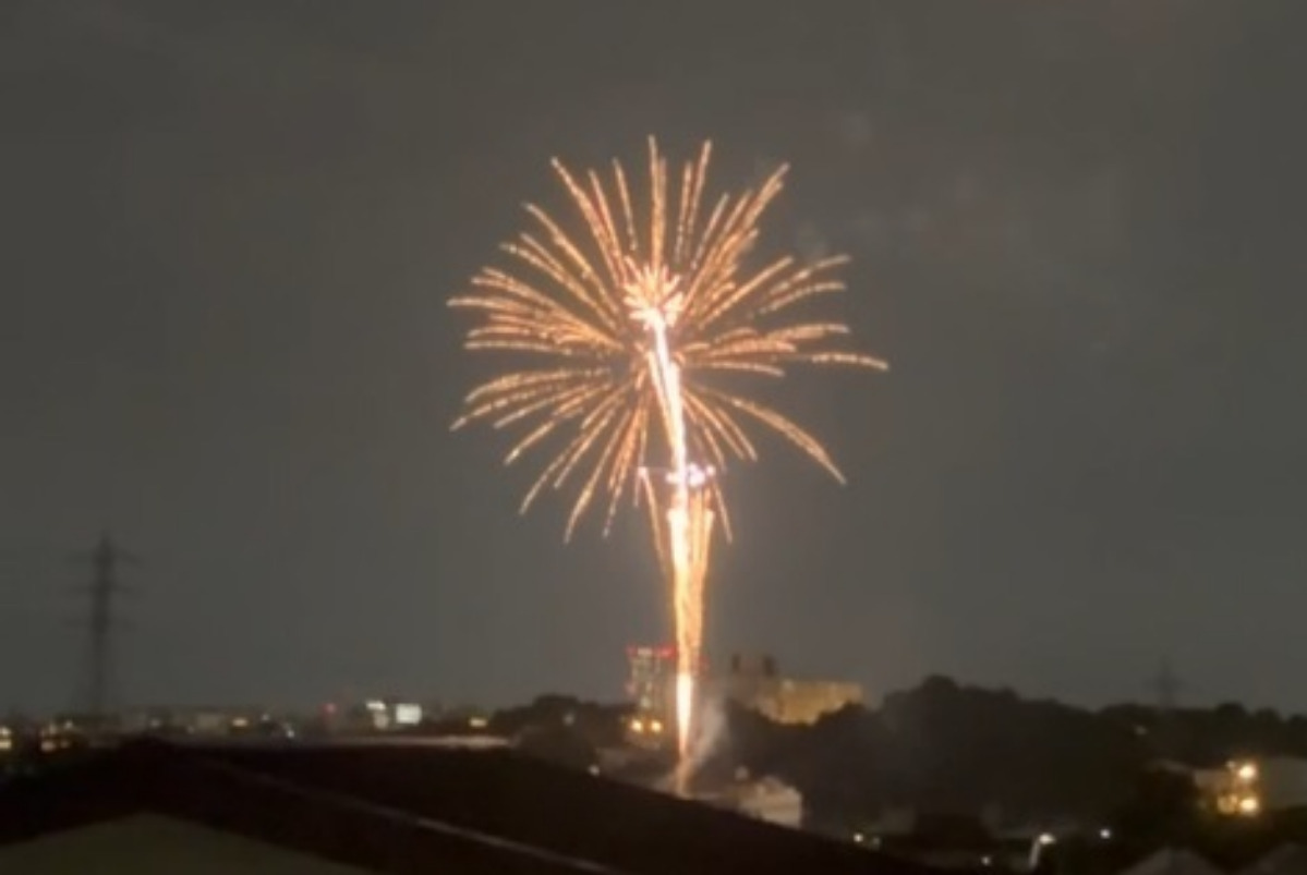 遠目に見る打ち上げ花火