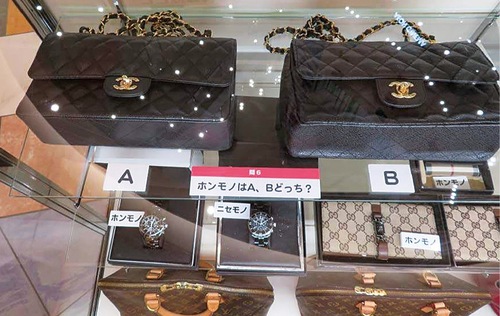 正規品と偽造品を比較する展示も（ＡＣＡ提供）
