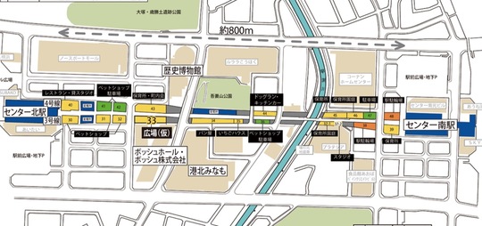 センター北の高架下の活用状況図