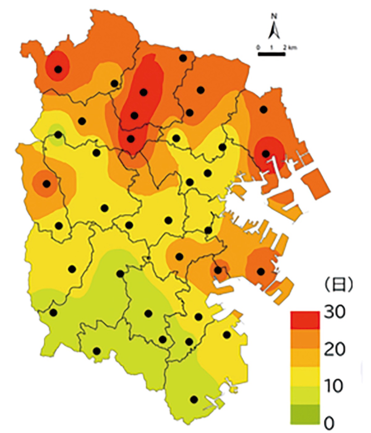 猛暑日、都筑区が最多