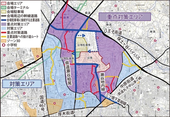 生活道路への流入対策のエリア（イメージ）※初版資料を一部加工