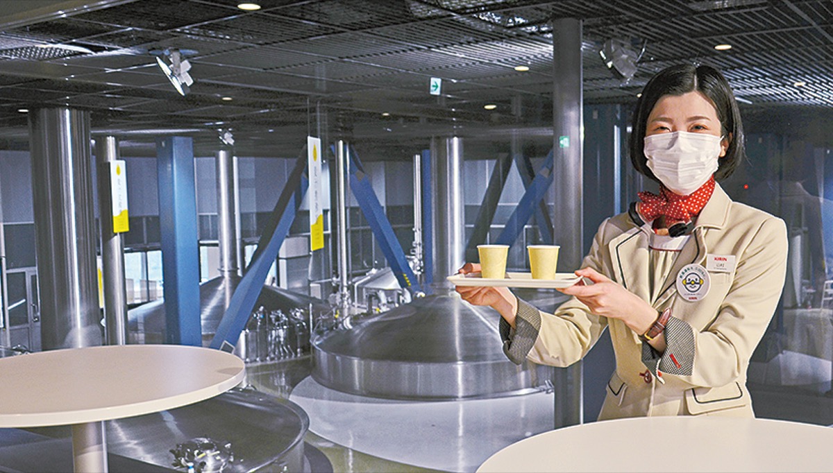製造工程見学や麦汁試飲も