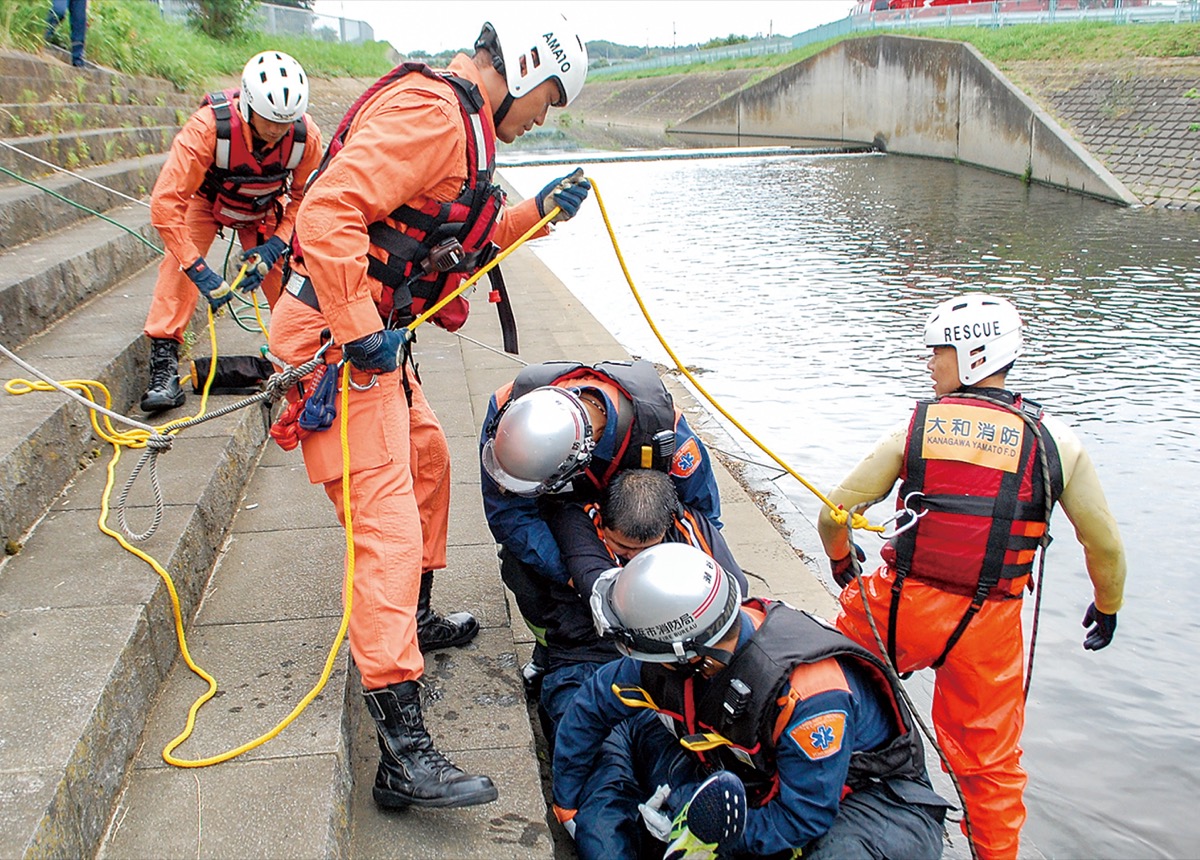 水難事故に備え訓練