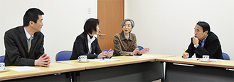 （右から）座談会を企画した志澤施設長、参加した那須野校長、桃井校長、山下副校長