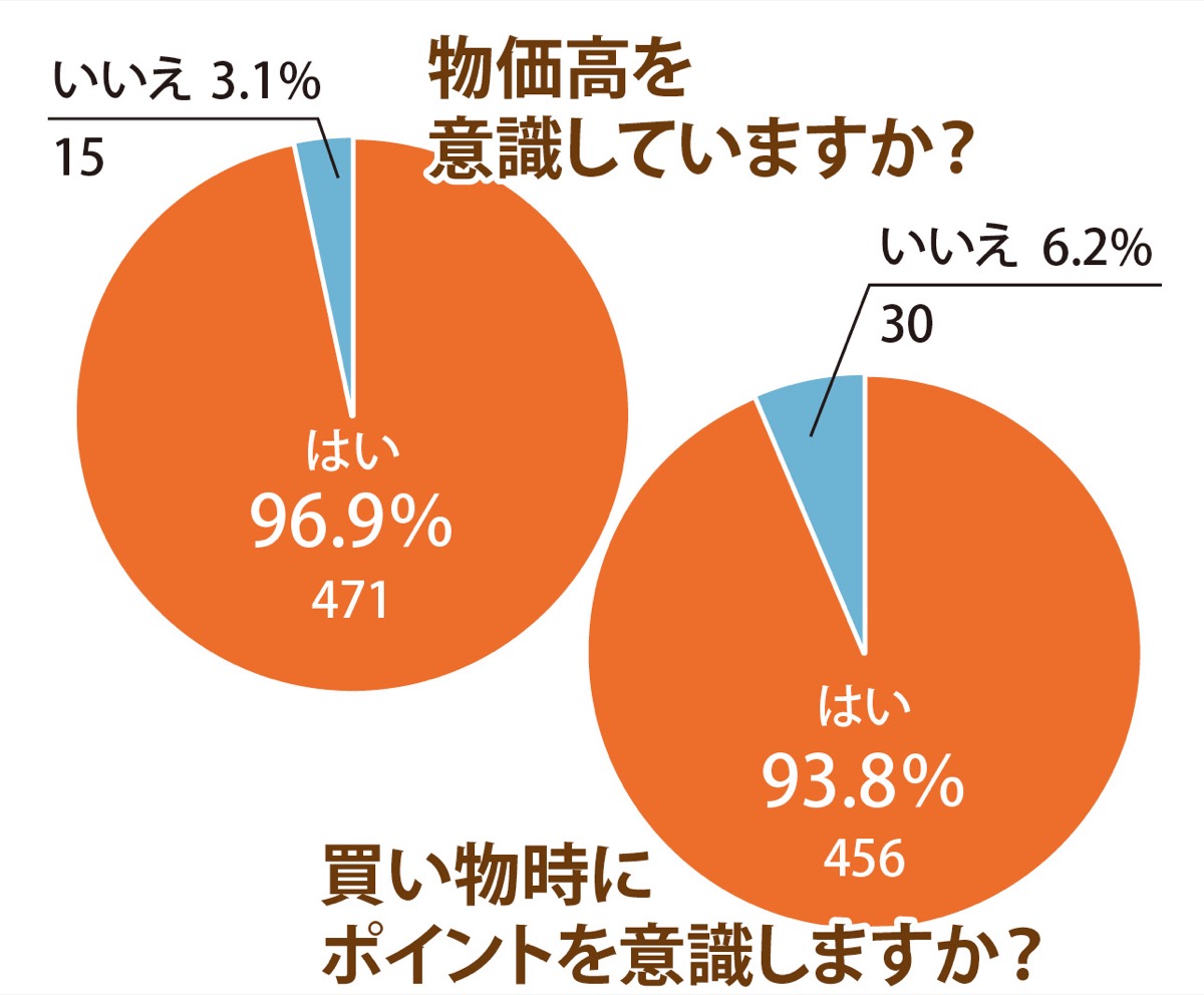 ｢物価高を実感｣９割以上