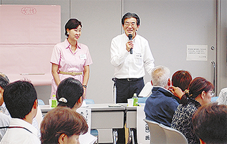 ニューシティ東戸塚南の街の取組みを紹介する発表者