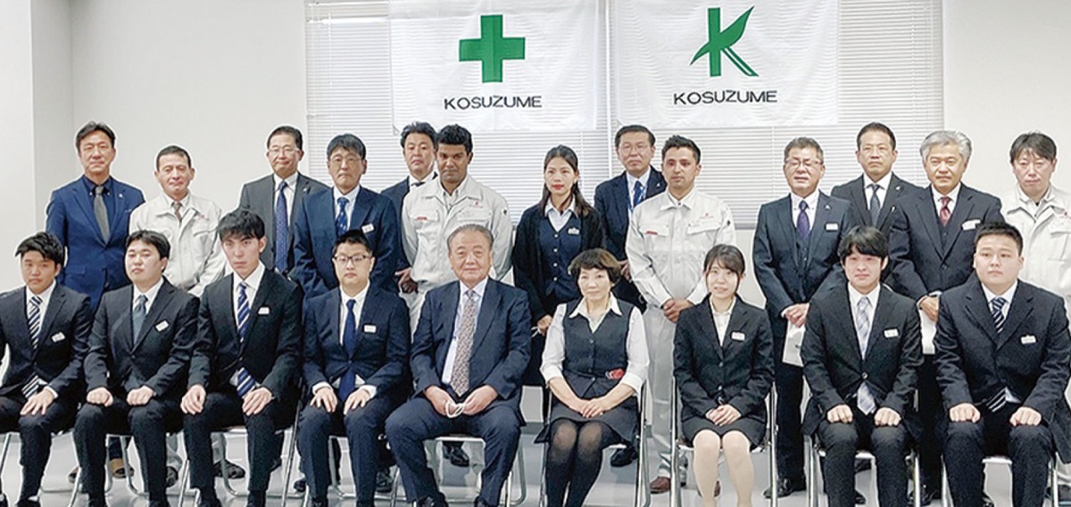 ▶5か国の出身者が集まった昨年の入社式