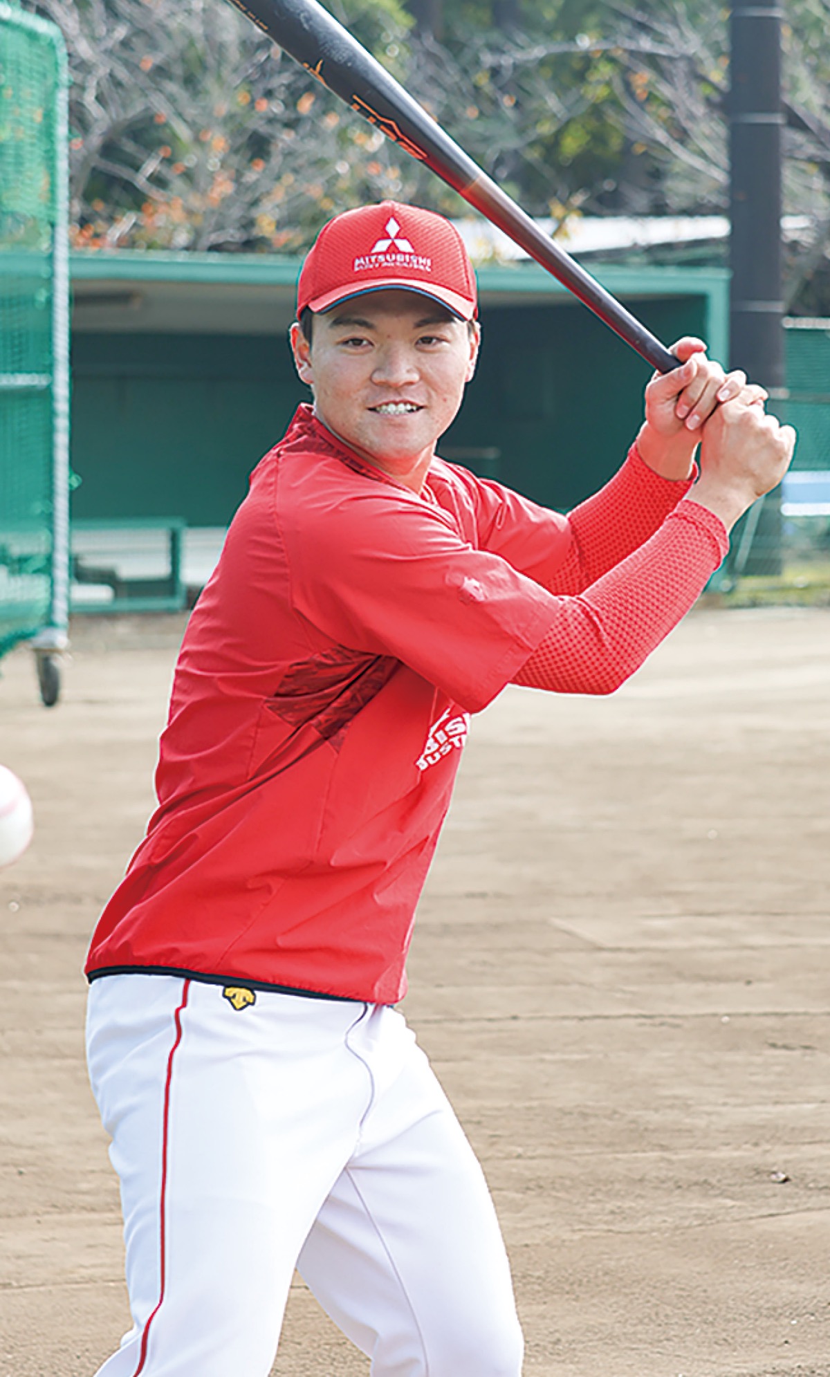 金沢グラウンドで汗を流す山中選手