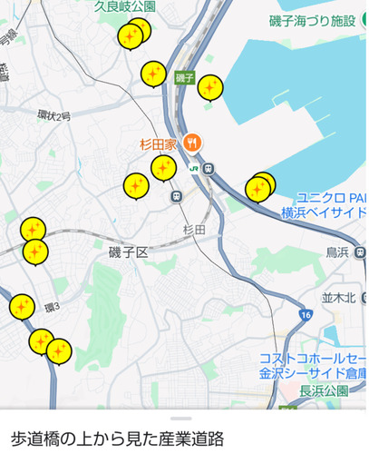 マップ上に黄色のマークで示された「みんなのおすすめスポット」