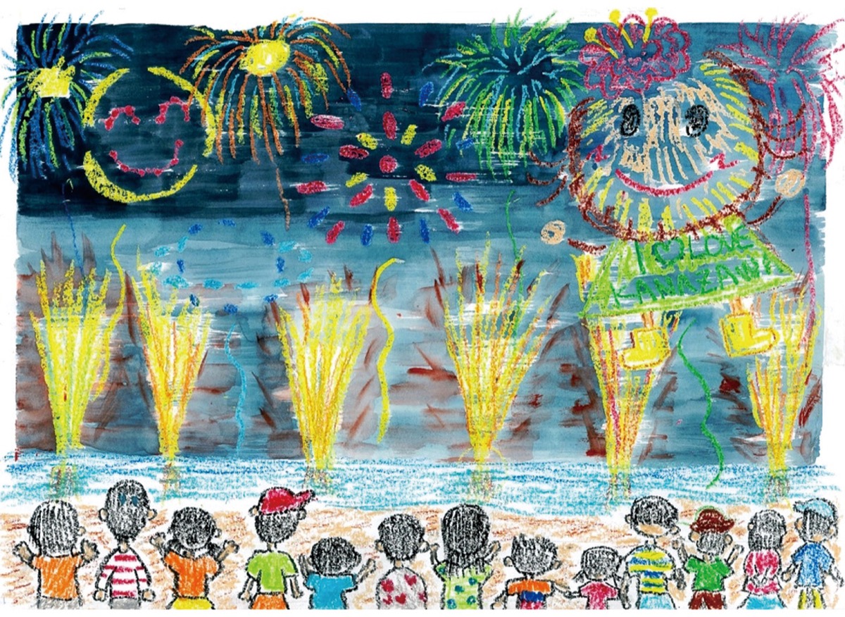 児童から寄せられた花火の絵