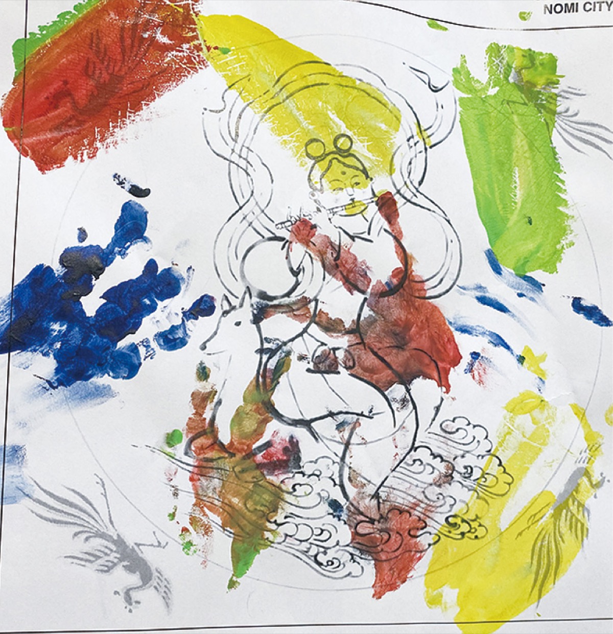 最初に応募した九谷ぬり絵コンテストの作品=藤木さん提供
