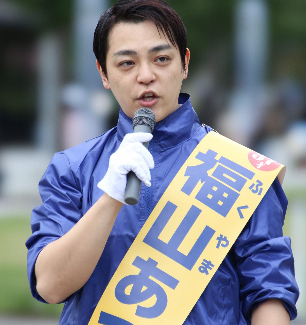 次点だった福山敦士氏(4日、センター北駅前)