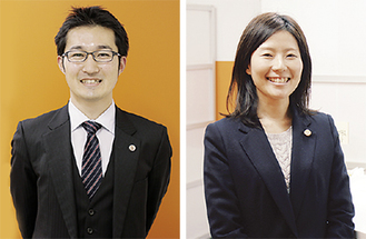 神奈川県弁護士会所属の高栁弁護士（左）と上野弁護士