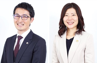神奈川県弁護士会所属の高栁弁護士（左）と上野弁護士