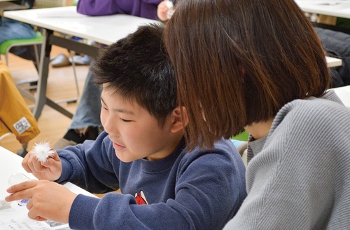 指紋の検出をする参加者