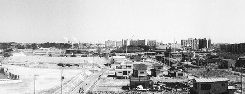1977（昭和52）年の港南台駅周辺＝港南歴史協議会提供