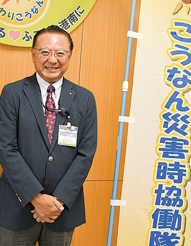 災害時協働隊について語る栗原区長