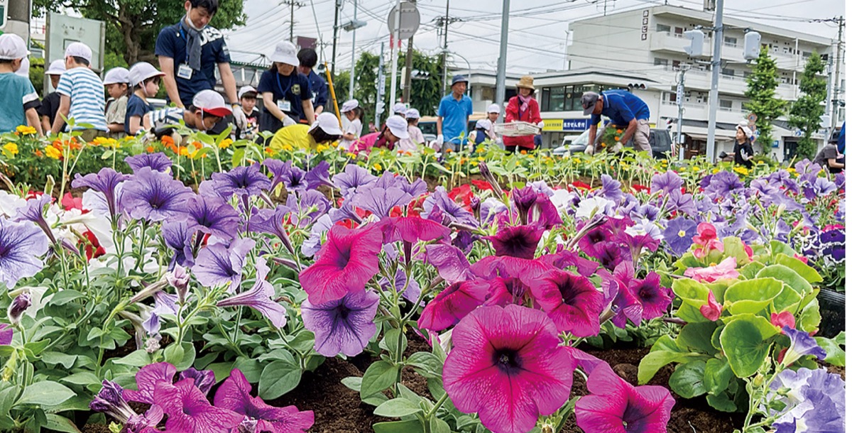 上永谷駅前 丸山台一丸で花植え | 港南区・栄区 | タウンニュース