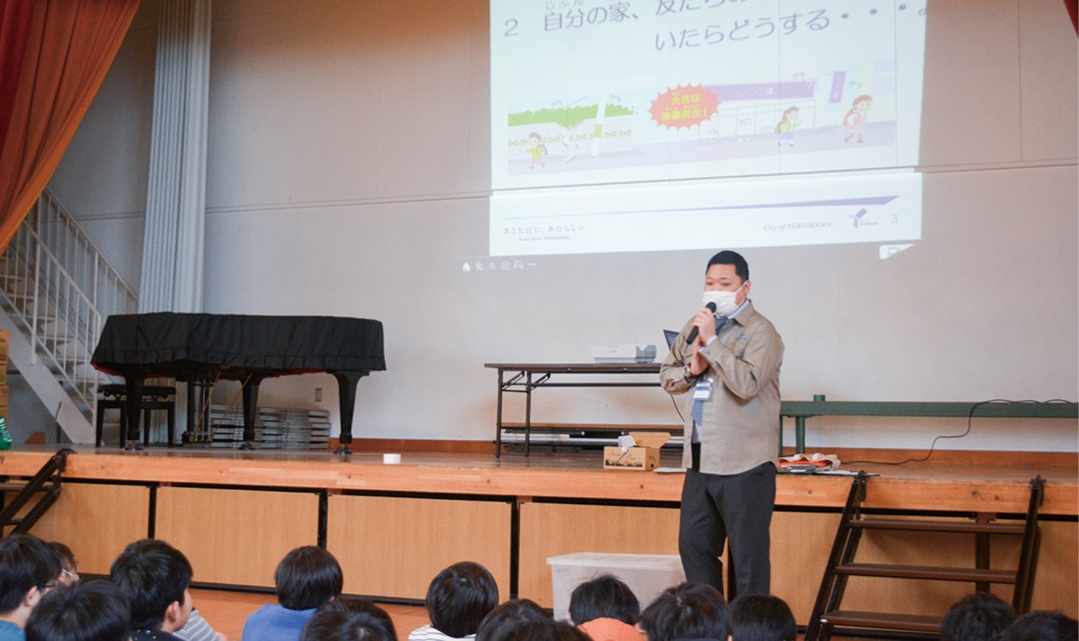 防災ガイドを使った講話