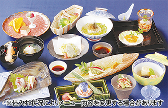 京懐石をベースにした料理の数々。メニューは月替わり（写真は５月）