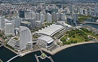 上空から見たパシフィコ横浜