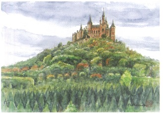 展示作品の一つ『天空の城・ホーエンツォレルン城（ドイツ）』